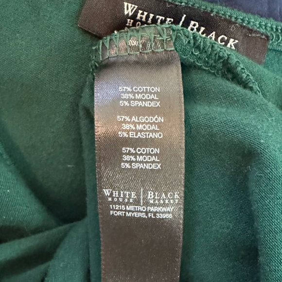 White House Black Market | Dark Green Tie Blouse - Picture 13 of 13